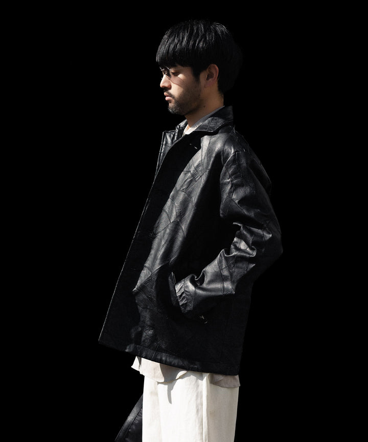 ANTHEM A アンセムエーのCOW LEATHER UNEVEN JACKETのBLACK 公式通販サイトsession福岡セレクトショップ