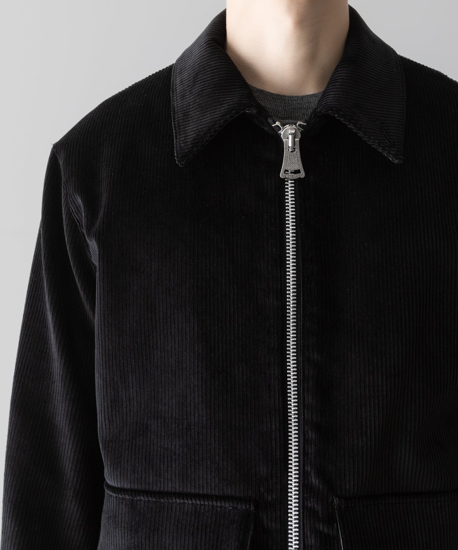 【INTÉRIM】WIDE COTTON CORDUROY SPORTS JACKET - BLACK