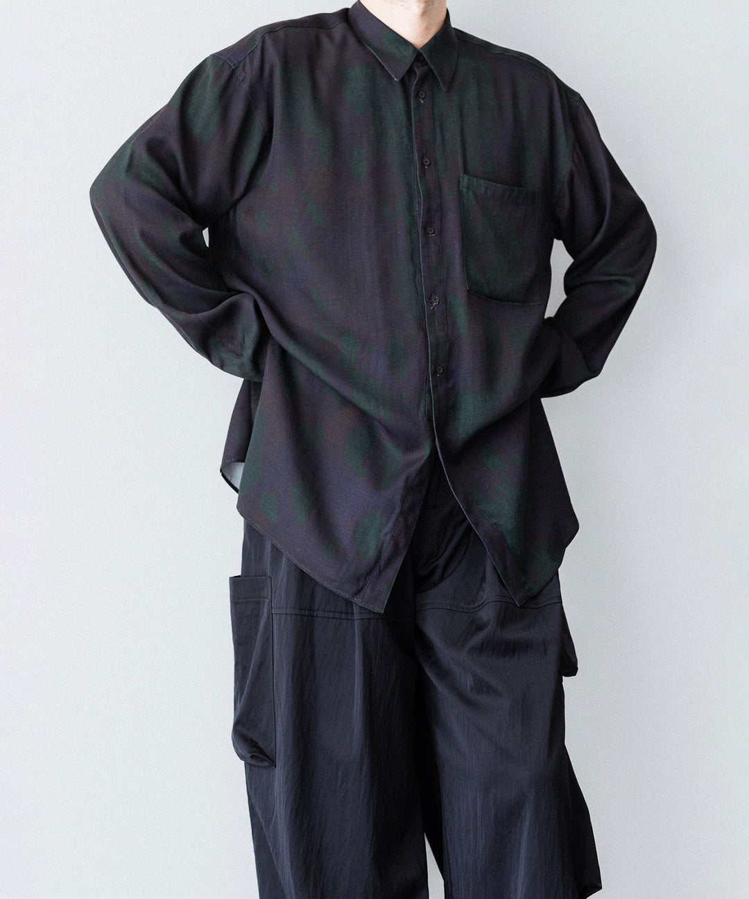 ANTHEM A-アンセムエーのLAYER PATTERN PRINTED SHIRTのFOG NAVY 公式通販サイトsession福岡セレクトショップ