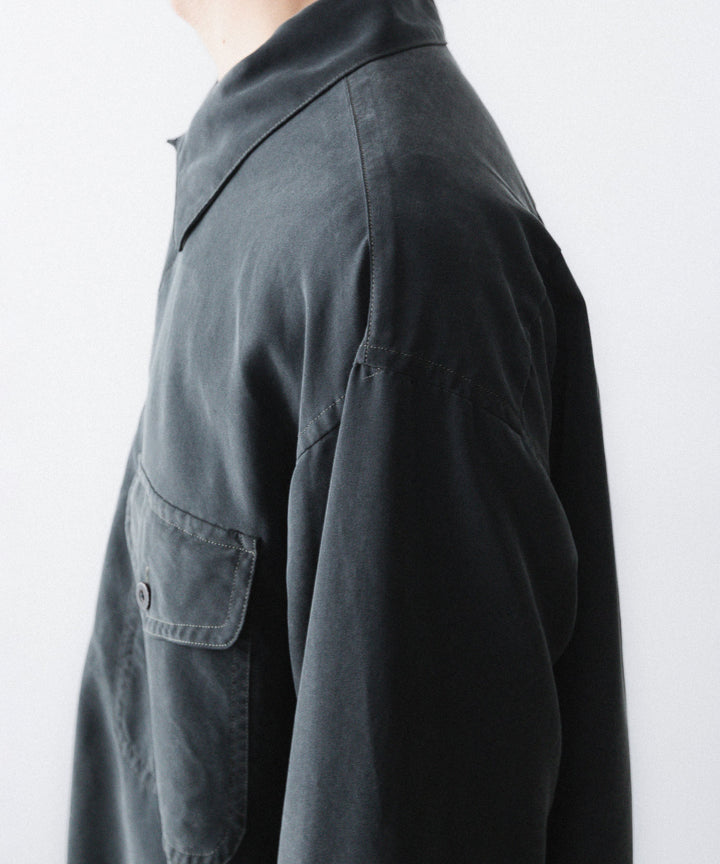 【ANTHEM A】POWDERY FADE POPLIN OPEN COLLAR SHIRT - CARBON公式通販サイトsession福岡セレクトショップ