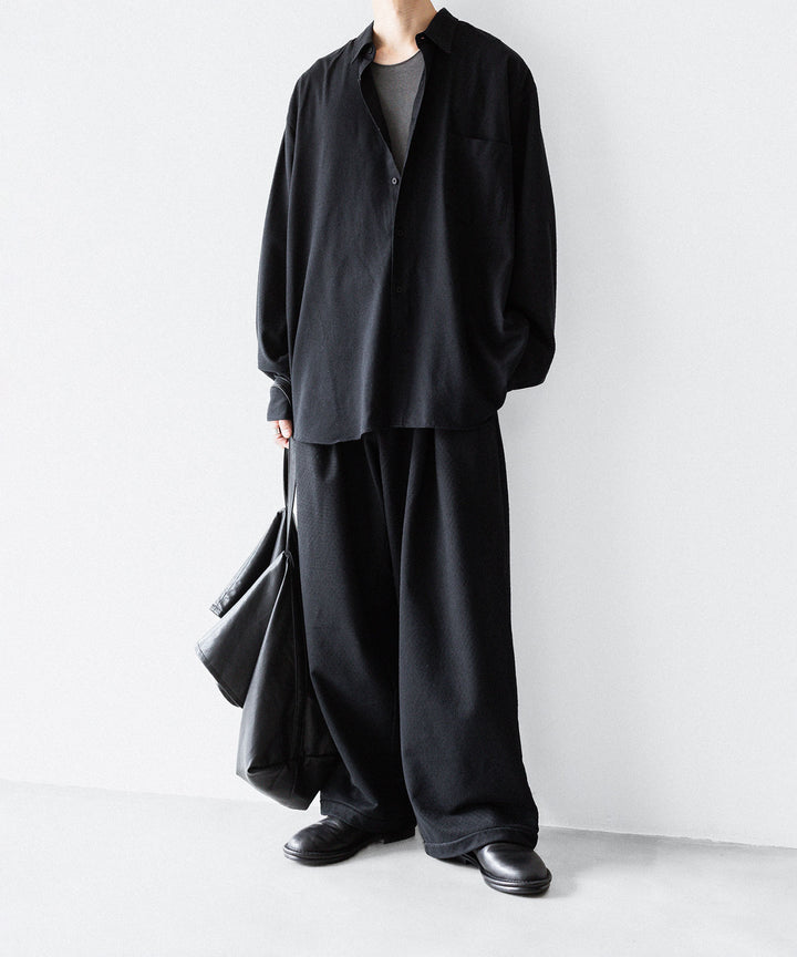 INTÉRIM インテリムSILK NOIL L/S REGULAR COLLAR SHIRTのBLACK 公式通販サイトsession福岡セレクトショップ