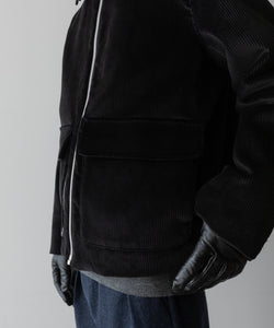 【INTÉRIM】WIDE COTTON CORDUROY SPORTS JACKET - BLACK