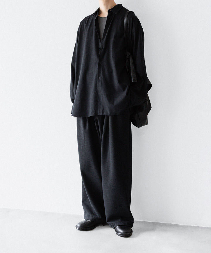 INTÉRIM インテリムSILK NOIL L/S REGULAR COLLAR SHIRTのBLACK 公式通販サイトsession福岡セレクトショップ