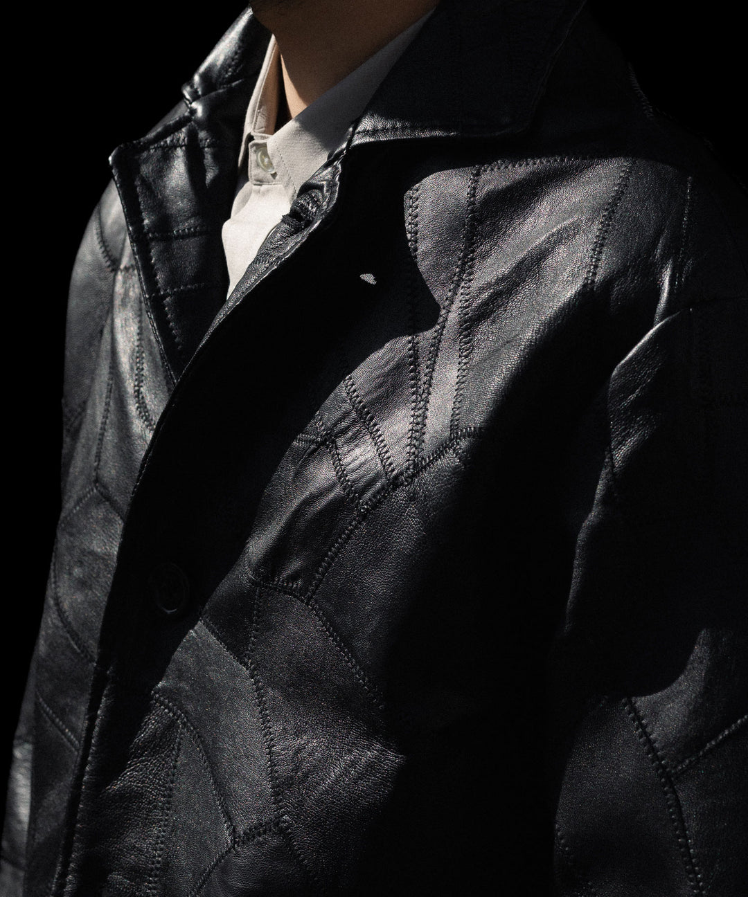 ANTHEM A アンセムエーのCOW LEATHER UNEVEN JACKETのBLACK 公式通販サイトsession福岡セレクトショップ