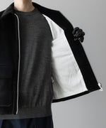 画像をギャラリービューアに読み込む, 【INTÉRIM】WIDE COTTON CORDUROY SPORTS JACKET - BLACK
