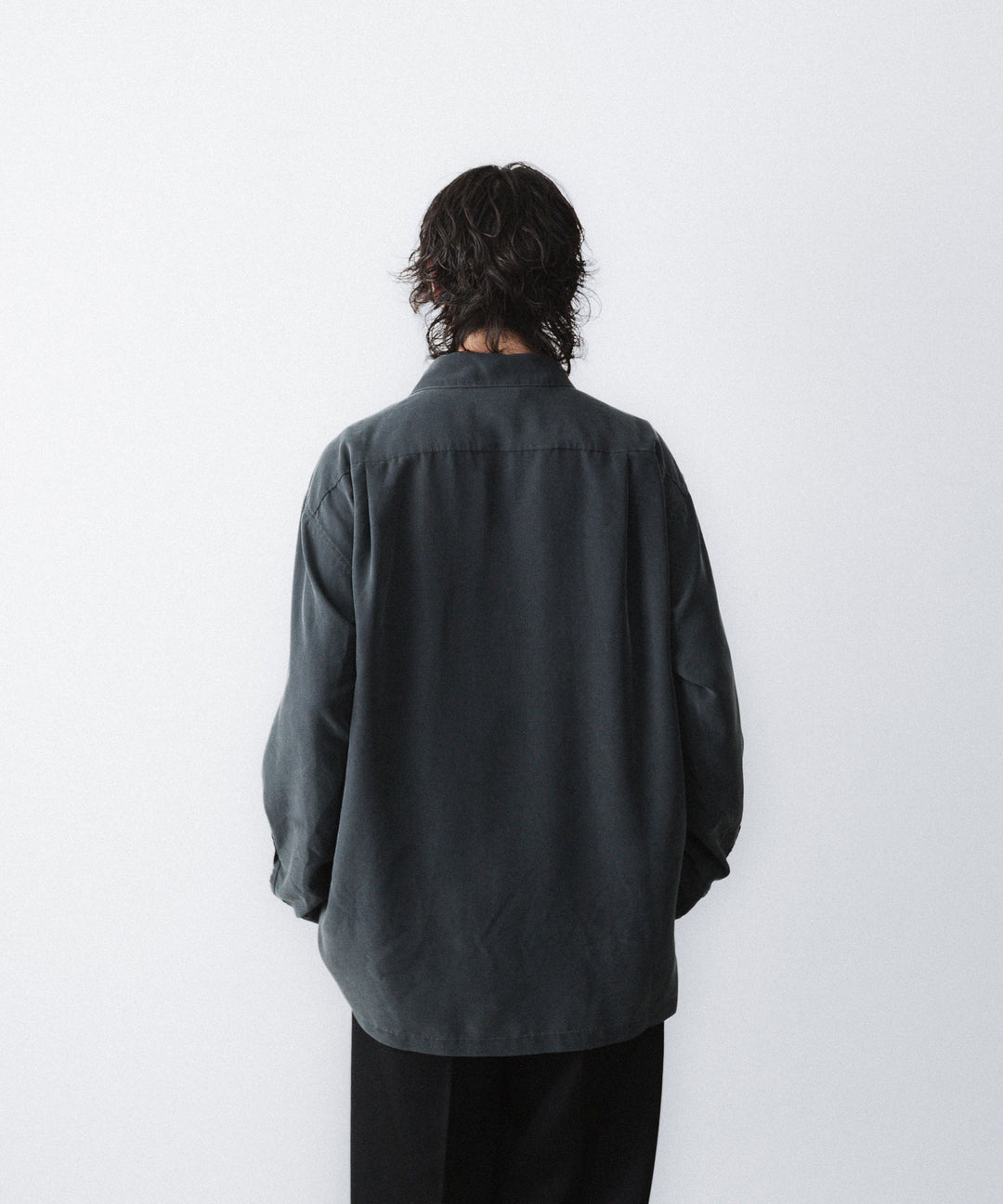 【ANTHEM A】POWDERY FADE POPLIN OPEN COLLAR SHIRT - CARBON公式通販サイトsession福岡セレクトショップ