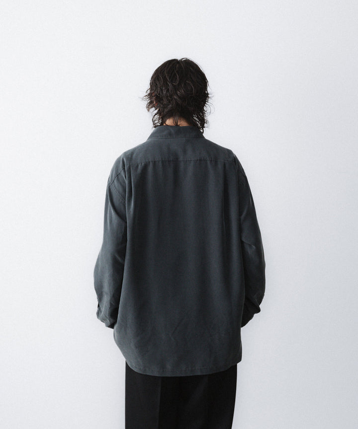【ANTHEM A】POWDERY FADE POPLIN OPEN COLLAR SHIRT - CARBON公式通販サイトsession福岡セレクトショップ