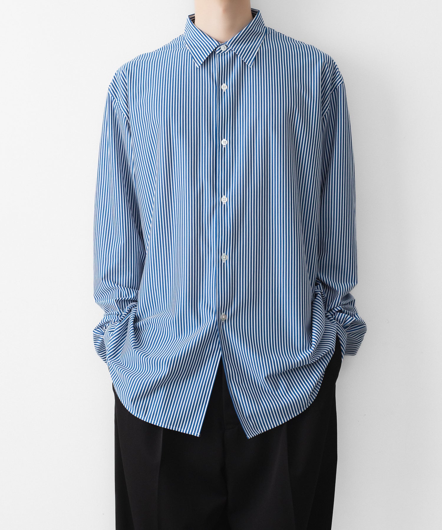 KANEMASA PHIL.】46G STRIPE MODEST SHIRT - NAVY WHITE | 公式通販