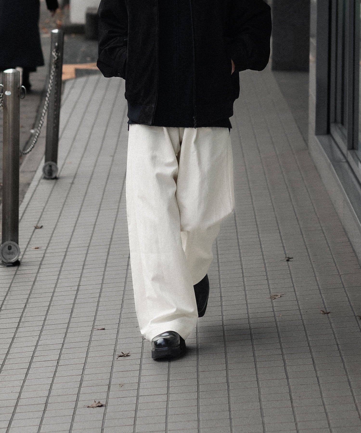 ssstein / シュタイン】DOUBLE WEAVE COTTON ONE TUCK WIDE PANTS