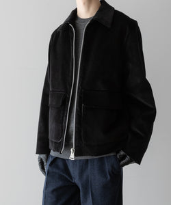 【INTÉRIM】WIDE COTTON CORDUROY SPORTS JACKET - BLACK