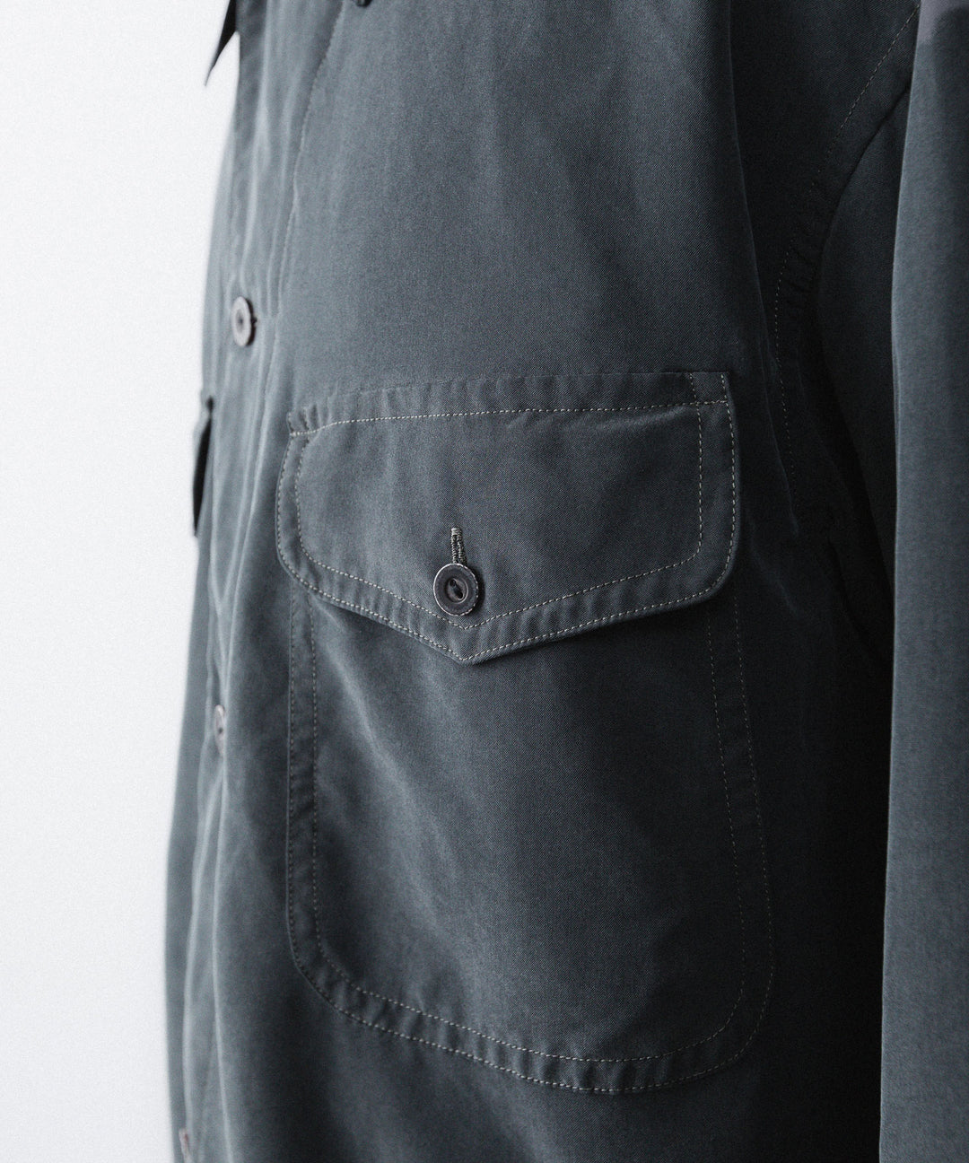 【ANTHEM A】POWDERY FADE POPLIN OPEN COLLAR SHIRT - CARBON公式通販サイトsession福岡セレクトショップ