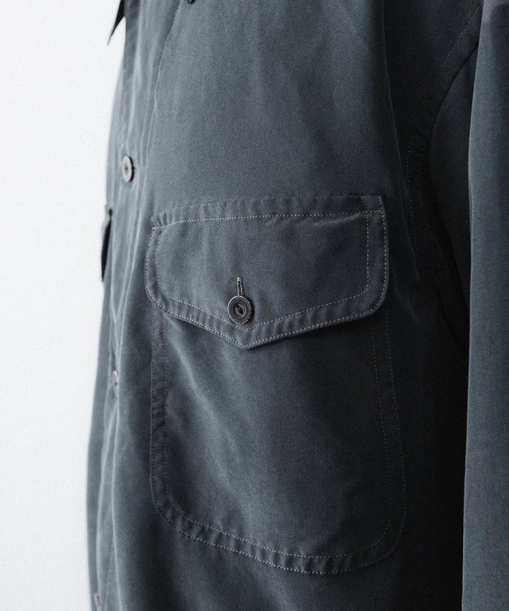 【ANTHEM A】POWDERY FADE POPLIN OPEN COLLAR SHIRT - CARBON公式通販サイトsession福岡セレクトショップ
