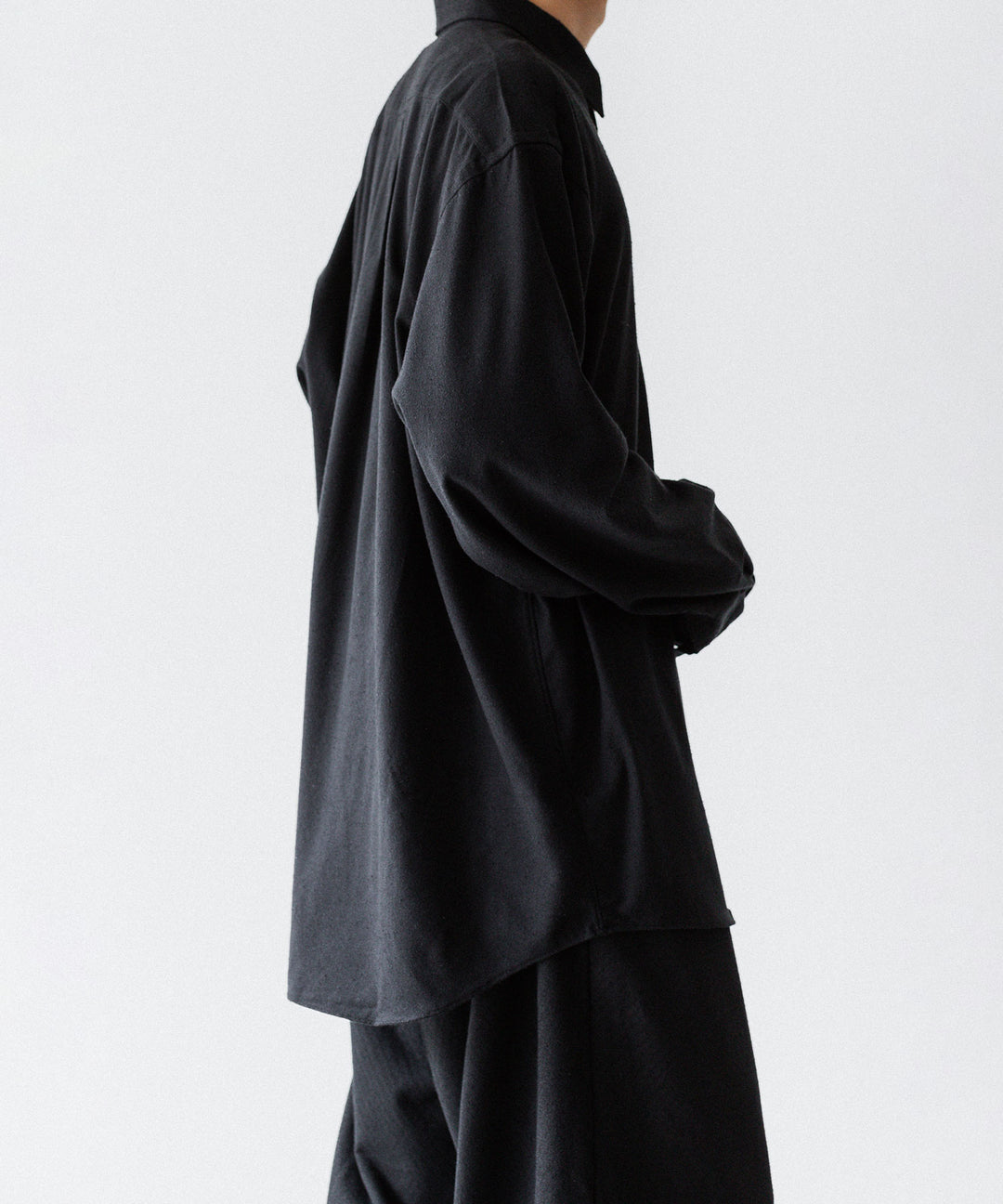INTÉRIM インテリムSILK NOIL L/S REGULAR COLLAR SHIRTのBLACK 公式通販サイトsession福岡セレクトショップ