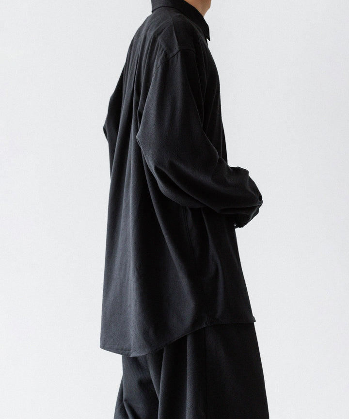 INTÉRIM インテリムSILK NOIL L/S REGULAR COLLAR SHIRTのBLACK 公式通販サイトsession福岡セレクトショップ