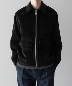 【INTÉRIM】WIDE COTTON CORDUROY SPORTS JACKET - BLACK