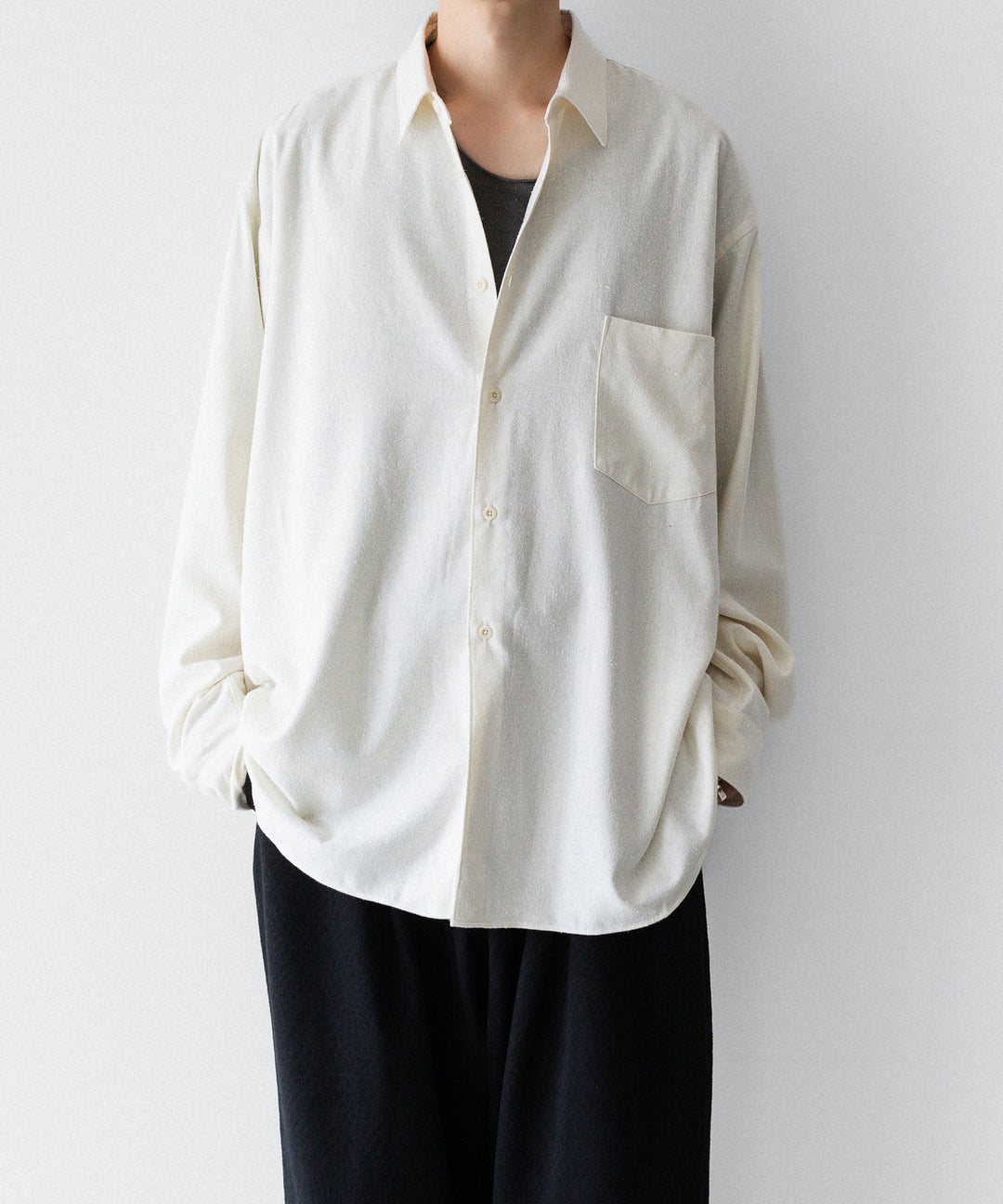 INTÉRIM インテリムSILK NOIL L/S REGULAR COLLAR SHIRTのNATURAL 公式通販サイトsession福岡セレクトショップ