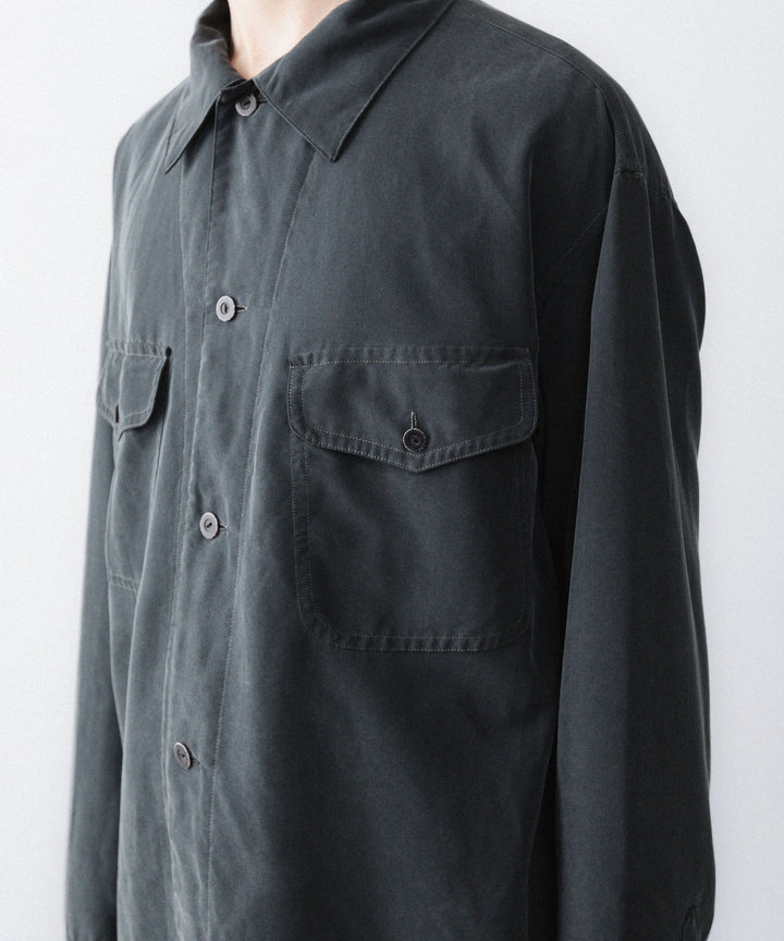 【ANTHEM A】POWDERY FADE POPLIN OPEN COLLAR SHIRT - CARBON公式通販サイトsession福岡セレクトショップ