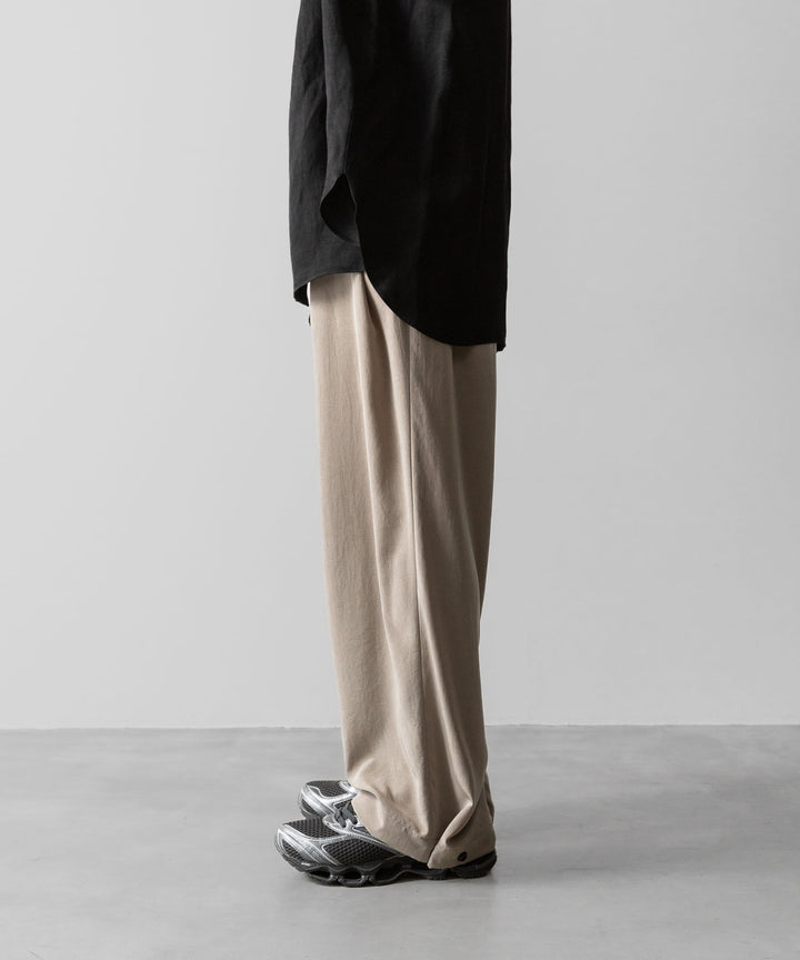 【ANTHEM A】POWDERY VISCOSE NO-BRAINER PANTS - SAND BEIGE