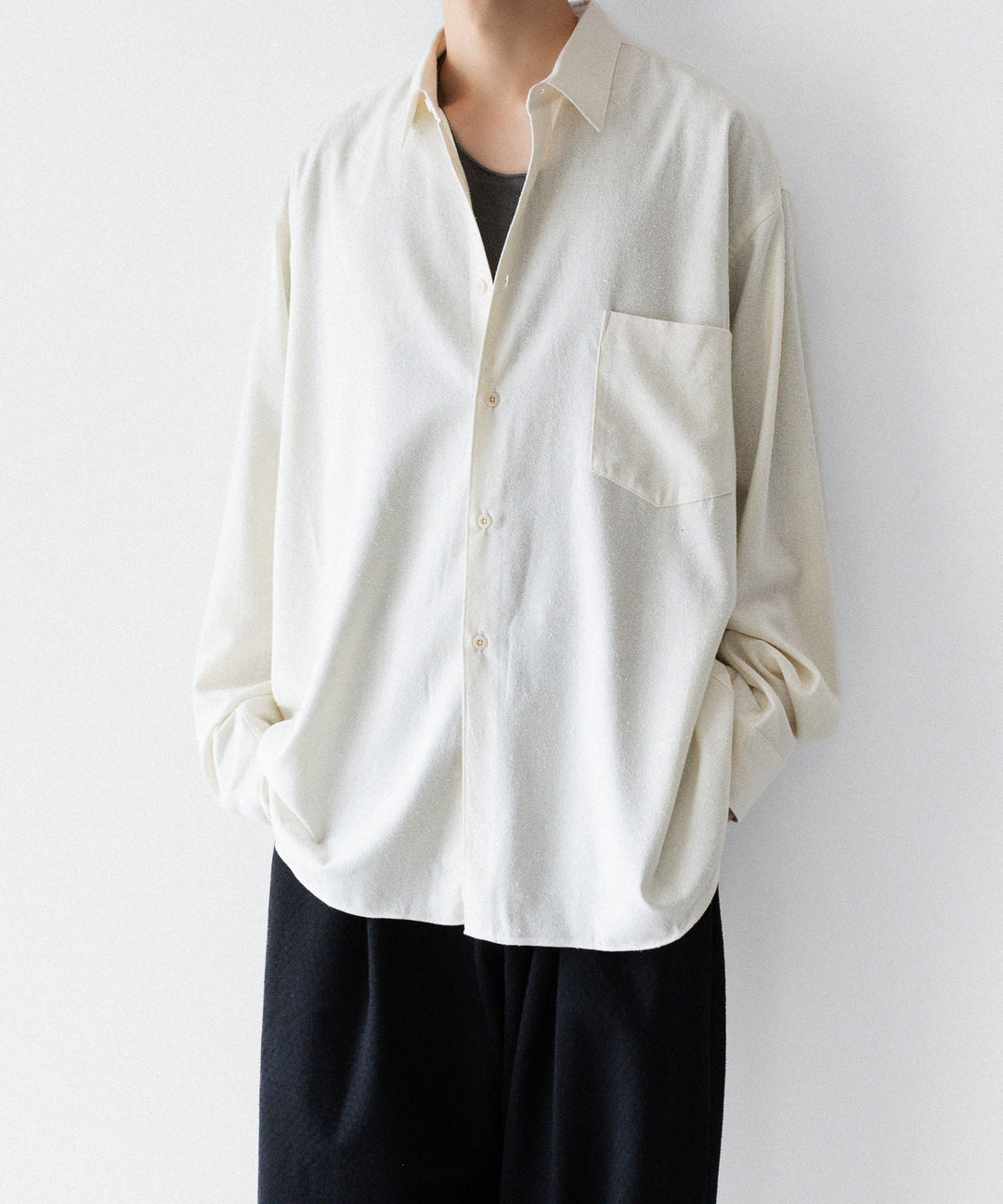 INTÉRIM インテリムSILK NOIL L/S REGULAR COLLAR SHIRTのNATURAL 公式通販サイトsession福岡セレクトショップ
