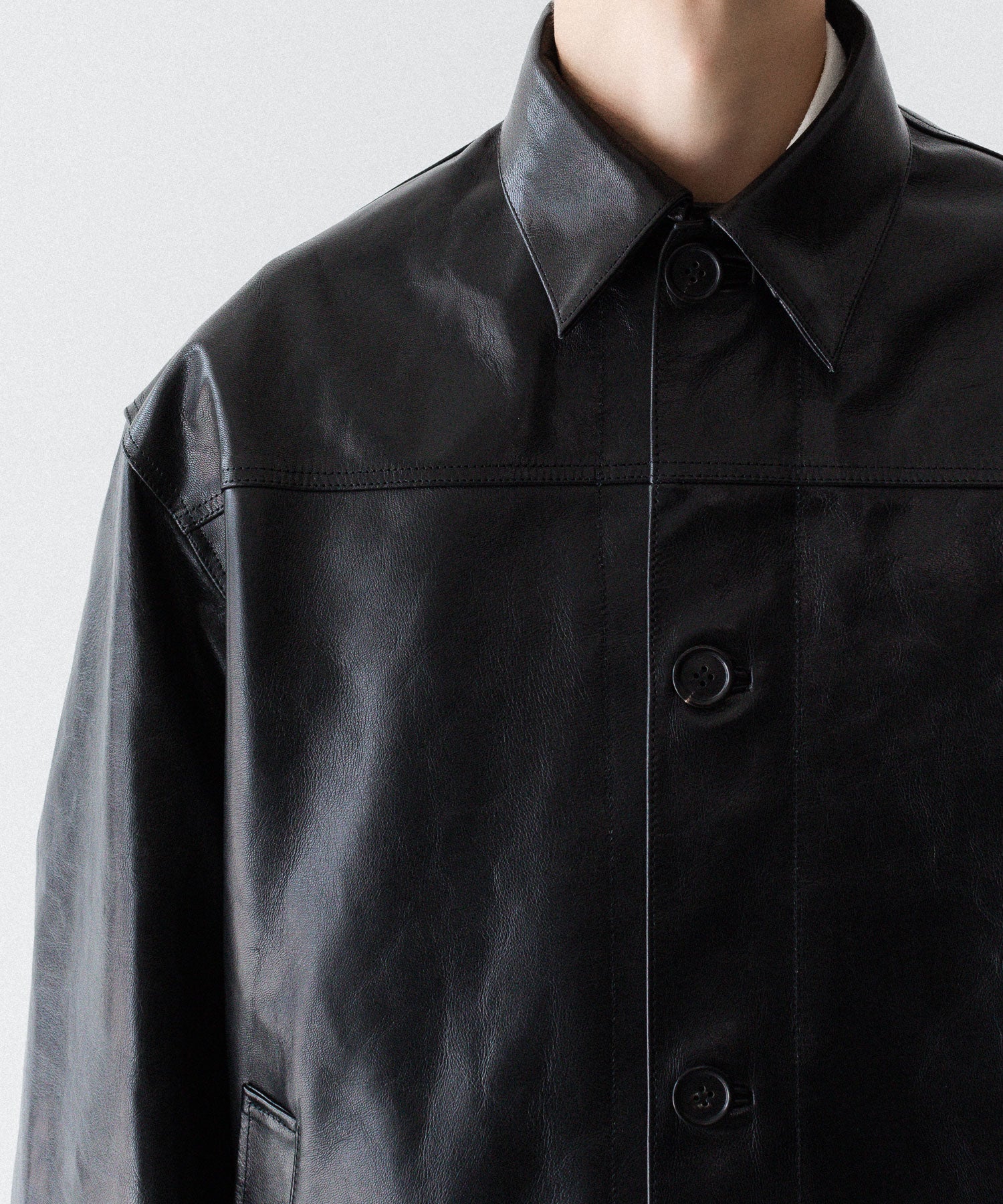 INTÉRIM - インテリムの FULL VEGETABLE TANNED GOAT LEATHER HYPER BIG CAR COATのBLACK公式通販サイトsession福岡セレクトショップ