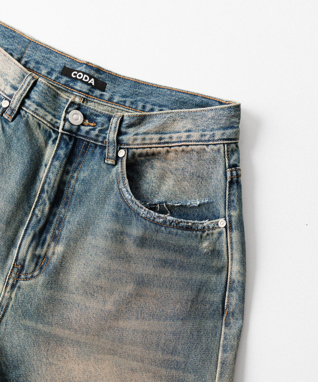 CODA コーダのFADED DIRTY INDIGO WASHED  BREAK CUT WIDE FLARED JEANSのFADED DIRTY INDIGO 公式通販サイトsession福岡セレクトショップ