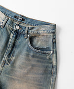 画像をギャラリービューアに読み込む, CODA コーダのFADED DIRTY INDIGO WASHED  BREAK CUT WIDE FLARED JEANSのFADED DIRTY INDIGO 公式通販サイトsession福岡セレクトショップ
