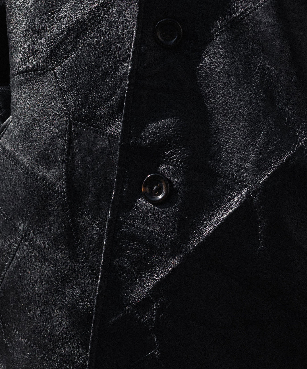 ANTHEM A アンセムエーのCOW LEATHER UNEVEN JACKETのBLACK 公式通販サイトsession福岡セレクトショップ
