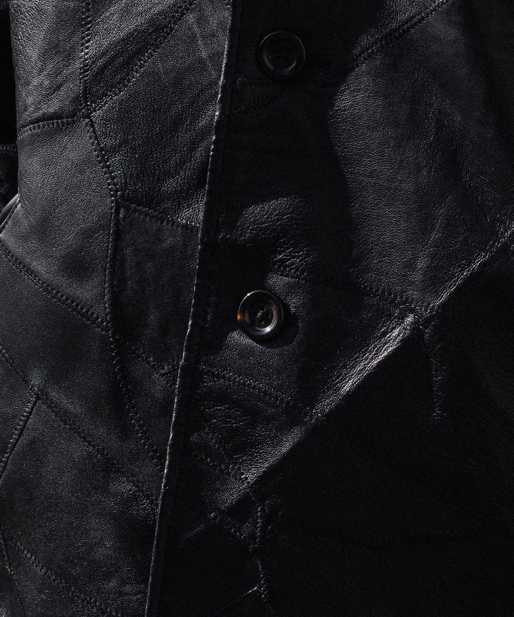 ANTHEM A アンセムエーのCOW LEATHER UNEVEN JACKETのBLACK 公式通販サイトsession福岡セレクトショップ