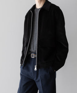 【INTÉRIM】WIDE COTTON CORDUROY SPORTS JACKET - BLACK