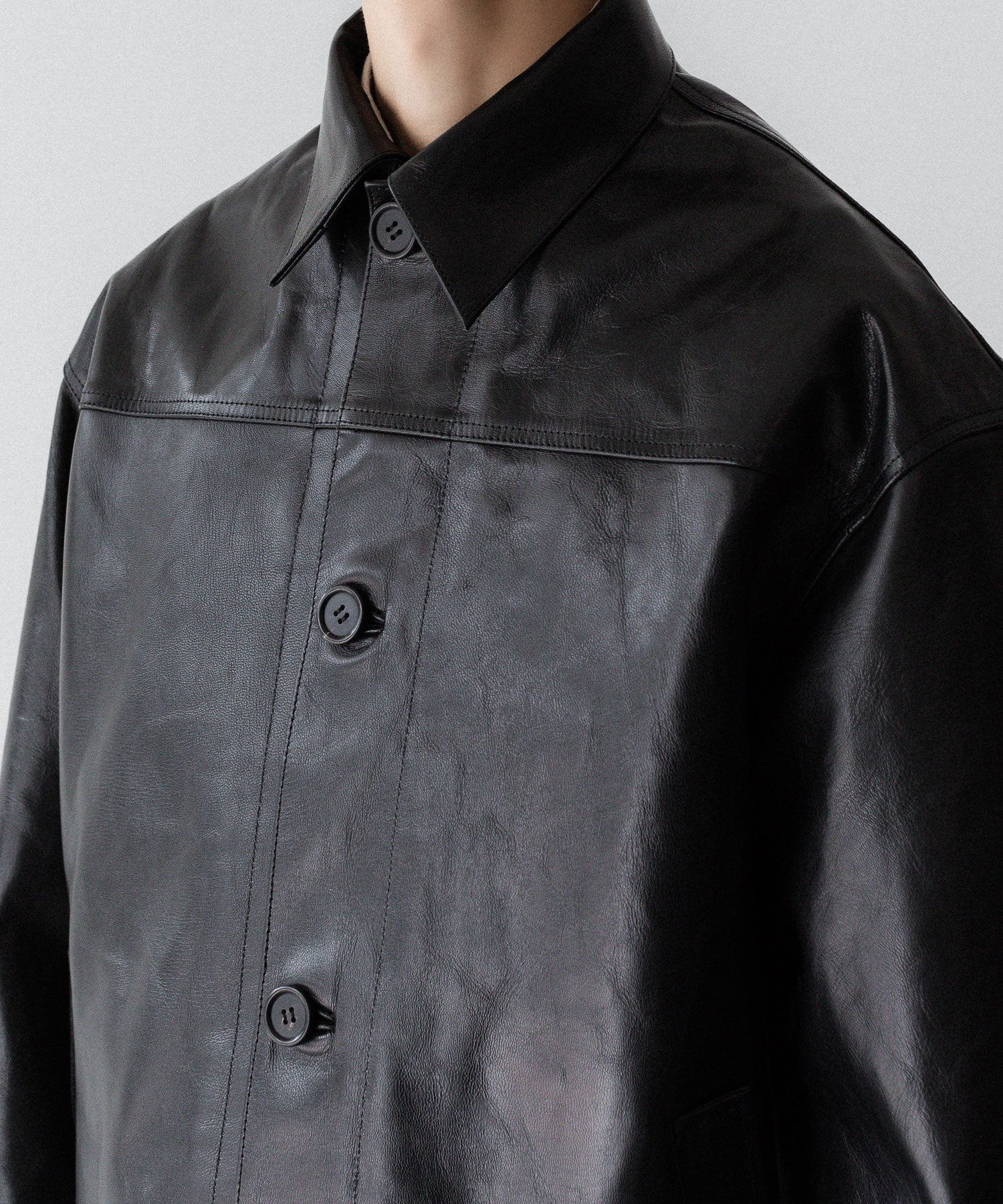 INTÉRIM - インテリムの FULL VEGETABLE TANNED GOAT LEATHER HYPER BIG CAR COATのBLACK公式通販サイトsession福岡セレクトショップ