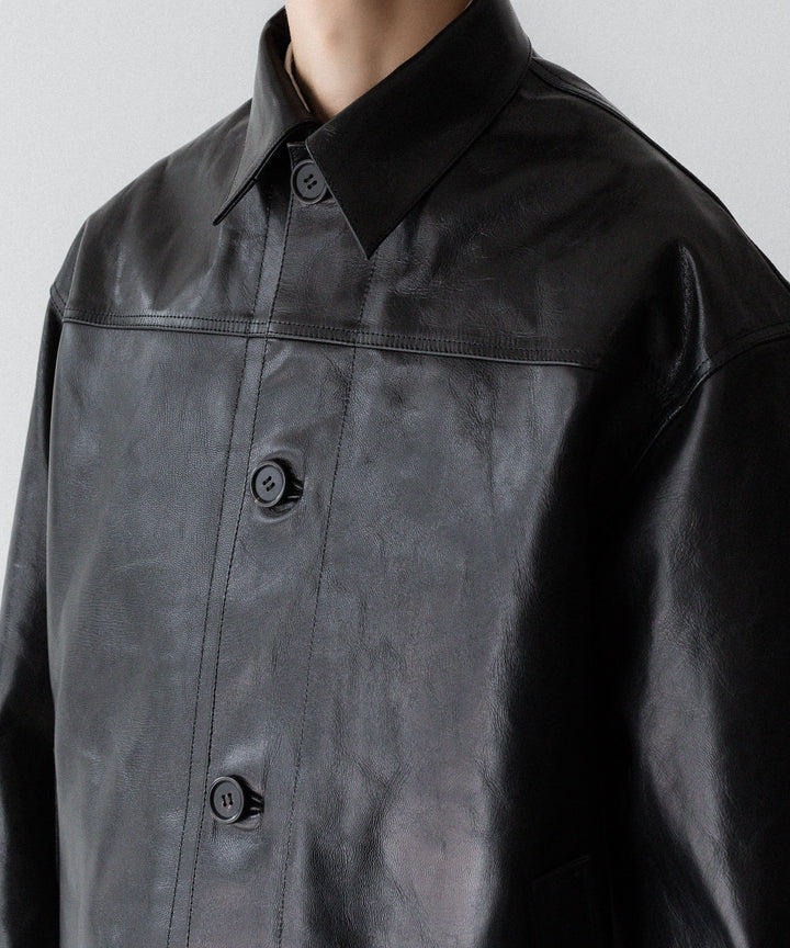 INTÉRIM - インテリムの FULL VEGETABLE TANNED GOAT LEATHER HYPER BIG CAR COATのBLACK公式通販サイトsession福岡セレクトショップ