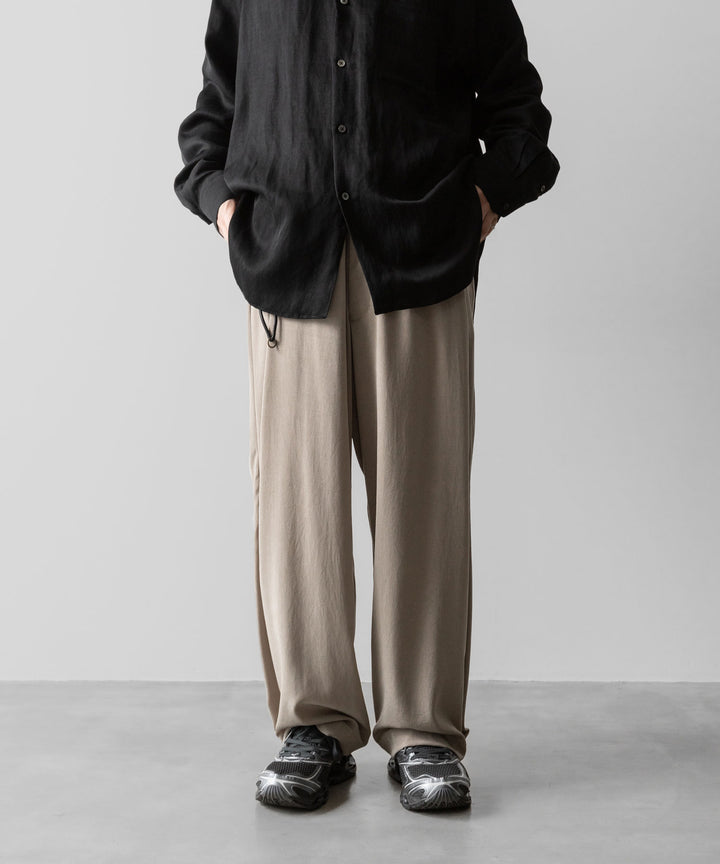 【ANTHEM A】POWDERY VISCOSE NO-BRAINER PANTS - SAND BEIGE