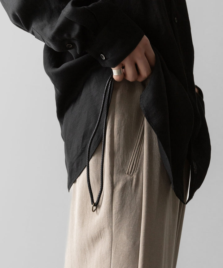 【ANTHEM A】POWDERY VISCOSE NO-BRAINER PANTS - SAND BEIGE