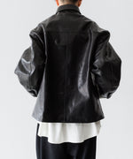 画像をギャラリービューアに読み込む, INTÉRIM - インテリムの FULL VEGETABLE TANNED GOAT LEATHER HYPER BIG CAR COATのBLACK公式通販サイトsession福岡セレクトショップ
