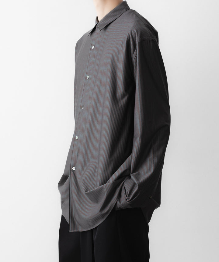 KANEMASA PHIL. カネマサフィルの46G STRIPE MODEST SHIRTのCHARCOAL BROWN 公式通販サイトsession福岡セレクトショップ
