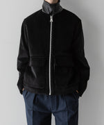 画像をギャラリービューアに読み込む, 【INTÉRIM】WIDE COTTON CORDUROY SPORTS JACKET - BLACK
