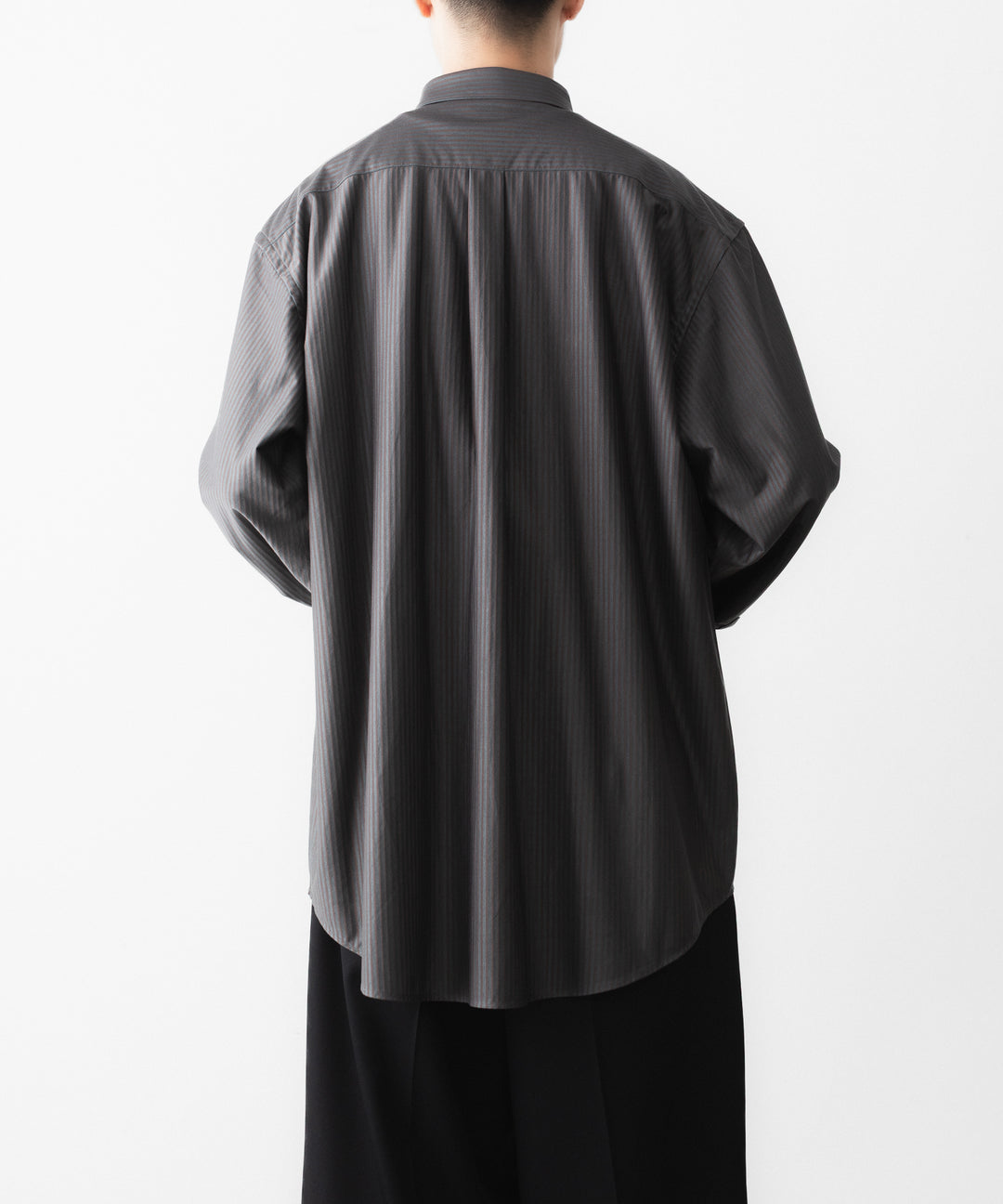 KANEMASA PHIL. カネマサフィルの46G STRIPE MODEST SHIRTのCHARCOAL BROWN 公式通販サイトsession福岡セレクトショップ