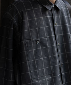 【KANEMASA PHIL.】カネマサのジャージーチャックシャツ FLANNEL CHECK JERSEY SHIRT - WP CHA 公式通販session福岡セレクトショップ