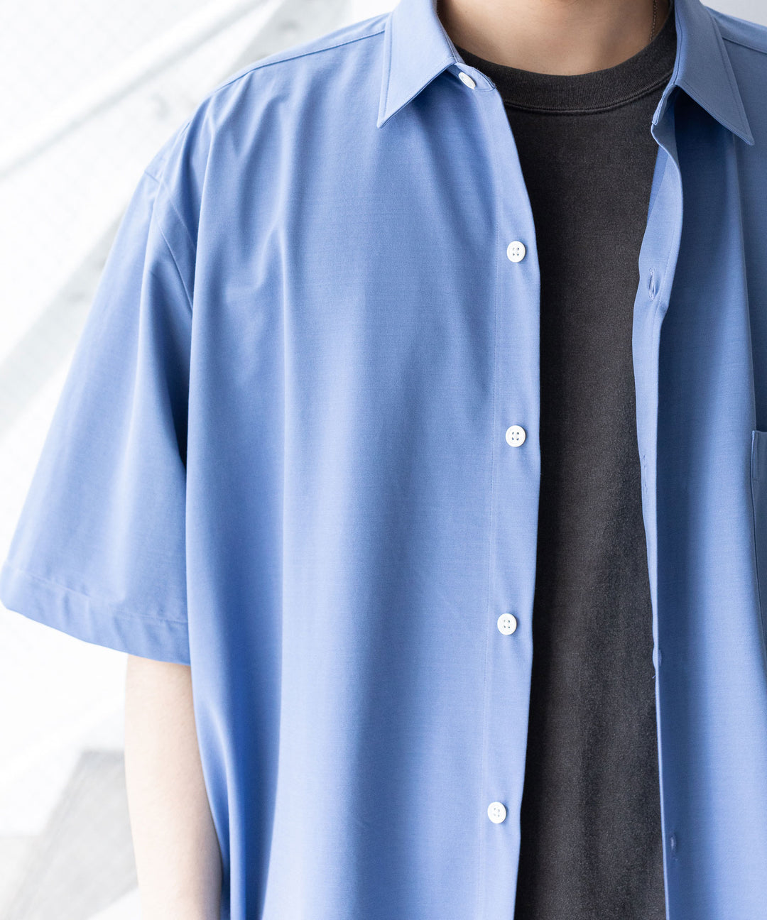 KANEMASA(カネマサ)の23SSコレクションのROYAL OX DRESS JERSEY SHORT SLEEVE SHIRTのULTRA MARINE