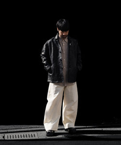 ssstein / シュタイン】DOUBLE WEAVE COTTON ROUND PANTS - CREAM