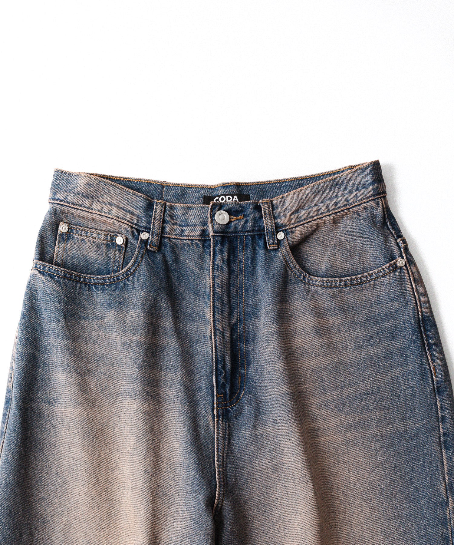 CODA / コーダ】DUST INDIGO ACID WASHED EXTENDED CUT LUFT JEANS