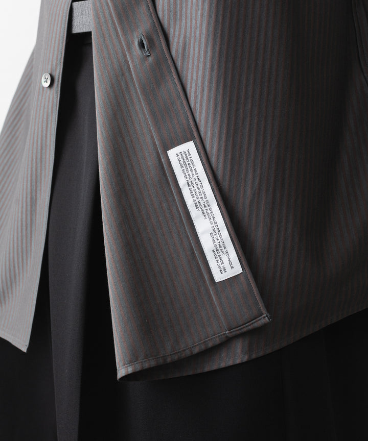 KANEMASA PHIL. カネマサフィルの46G STRIPE MODEST SHIRTのCHARCOAL BROWN 公式通販サイトsession福岡セレクトショップ