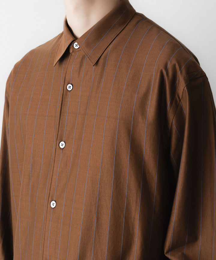 KANEMASA PHIL. カネマサフィルの46G STRIPE MODEST SHIRTのBROWN BLUE 公式通販サイトsession福岡セレクトショップ