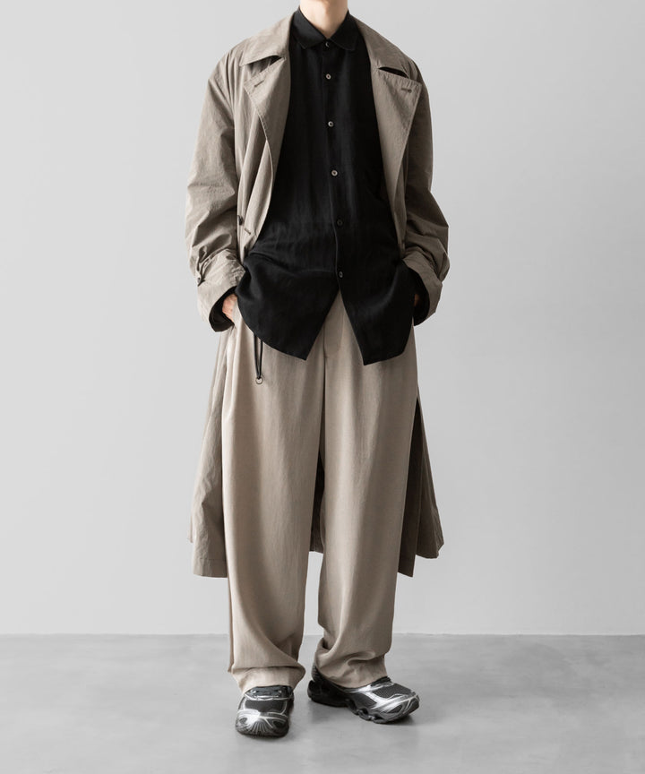 【ANTHEM A】POWDERY VISCOSE NO-BRAINER PANTS - SAND BEIGE