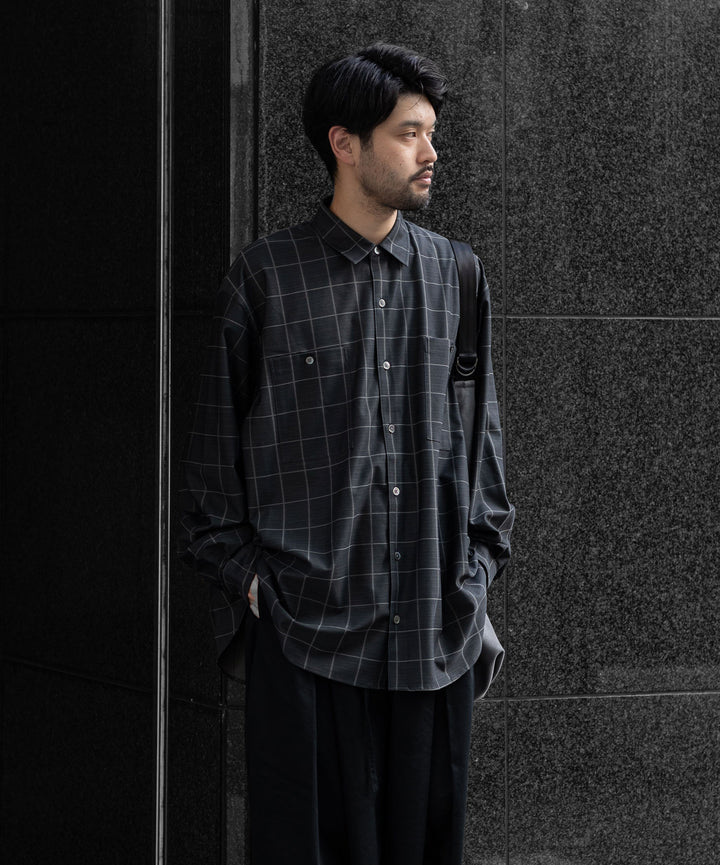 【KANEMASA PHIL.】カネマサのジャージーチャックシャツ FLANNEL CHECK JERSEY SHIRT - WP CHA 公式通販session福岡セレクトショップ
