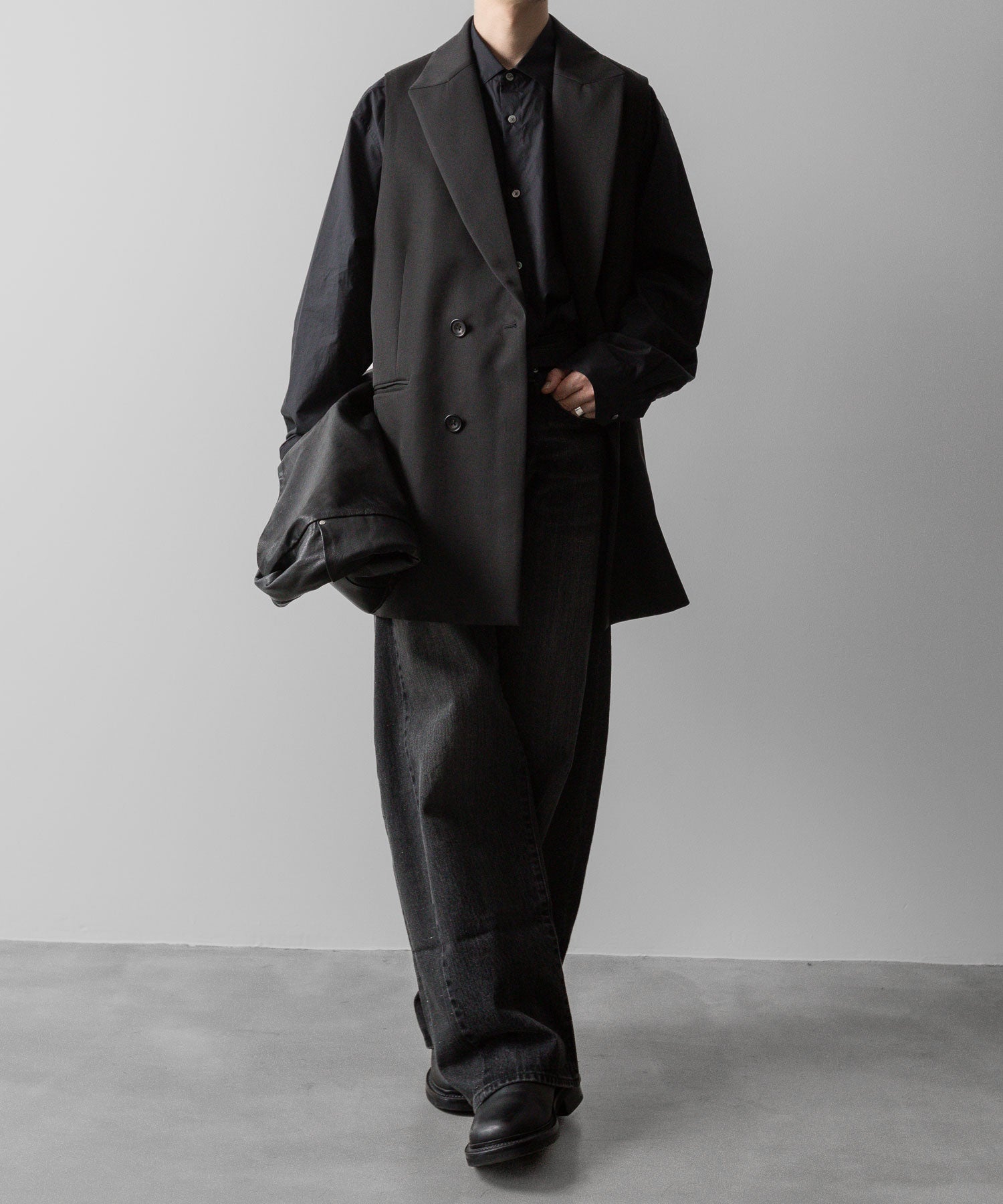 ssstein(シュタイン)の24AWコレクション OVERSIZED DOWN PAT SHIRT - DARK CHARCOAL 公式通販サイトsession福岡セレクトショップ