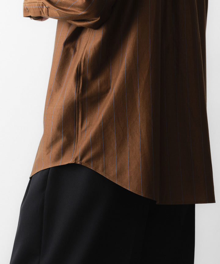KANEMASA PHIL. カネマサフィルの46G STRIPE MODEST SHIRTのBROWN BLUE 公式通販サイトsession福岡セレクトショップ