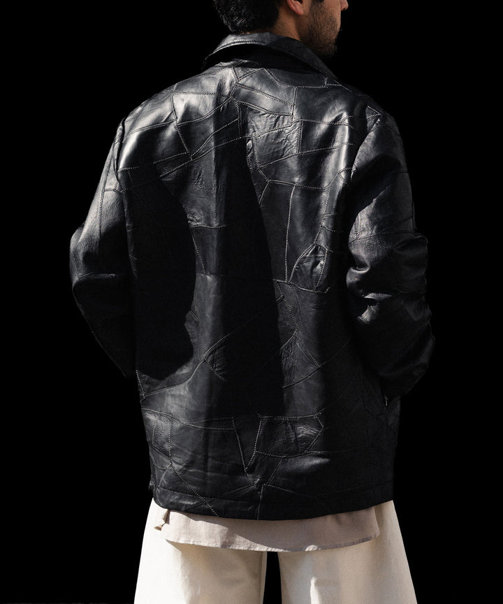 ANTHEM A アンセムエーのCOW LEATHER UNEVEN JACKETのBLACK 公式通販サイトsession福岡セレクトショップ