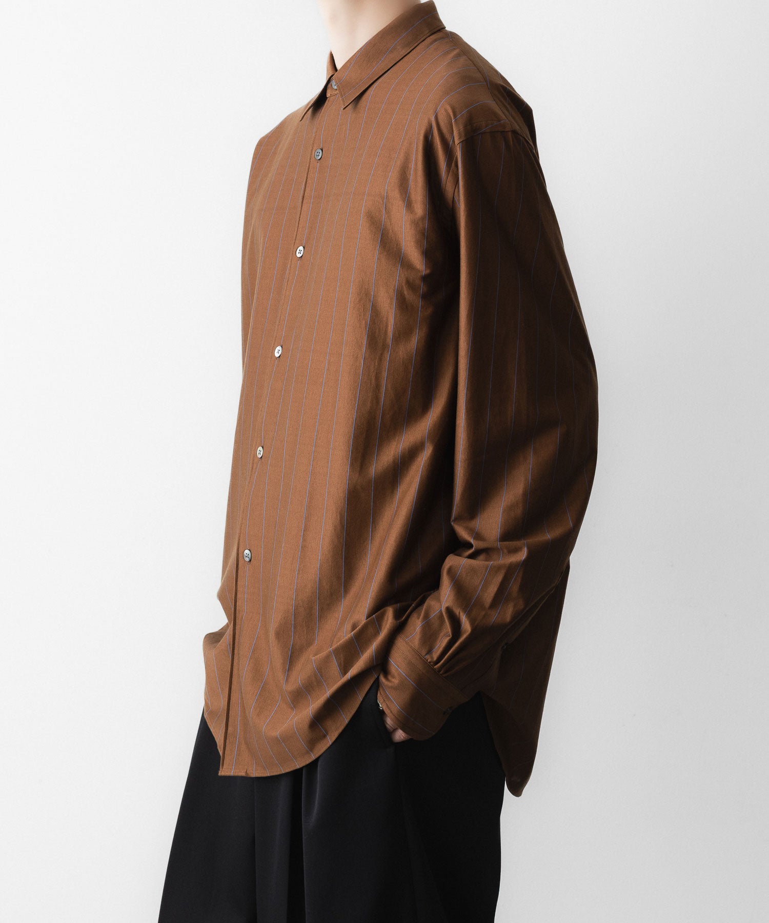 KANEMASA PHIL.】46G STRIPE MODEST SHIRT - BROWN BLUE | 公式通販
