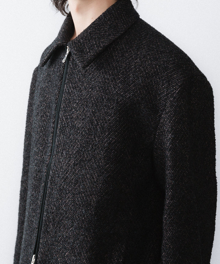【ANTHEM A】SPARKLE TWEED ZIP BLOUSON - CHARCOAL